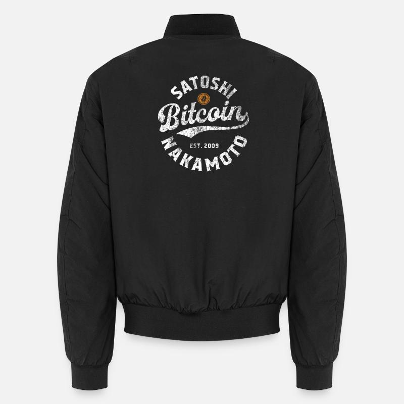 Bitcoin Satoshi Nakamoto - Unisex Bomber Jacket - black