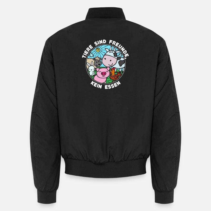 Schwein Kuh Vegan Statement Tierlieb Unisex Bomberjacke