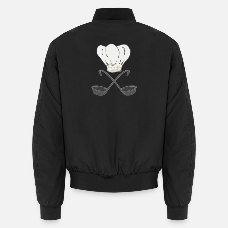 Chef's hat with soup ladles, cooking Unisex Bomber Jacket
