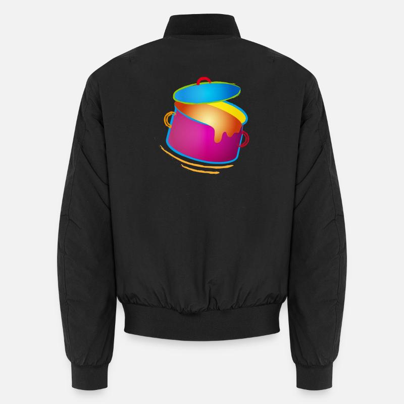 knallig bunter Kochtopf mit Deckel Unisex Bomberjacke