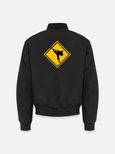 Karate Warnschild Yokogeri - Unisex Bomberjacke - Schwarz