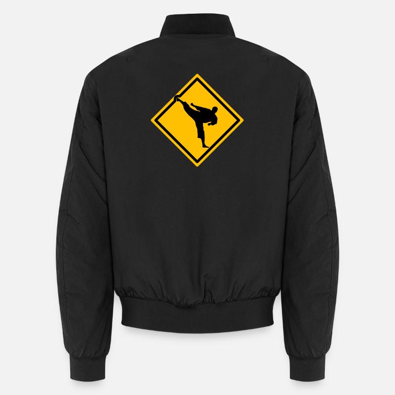 Karate Warnschild Yokogeri Unisex Bomberjacke