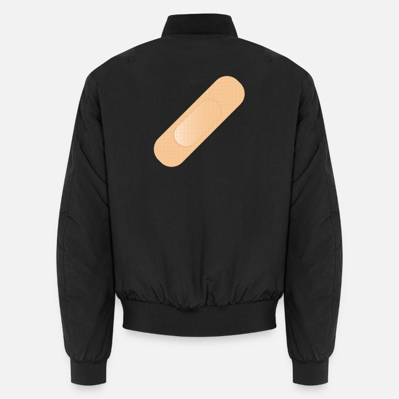 einfaches Heftpflaster als Gestaltungselement - Unisex Bomberjacke - Schwarz