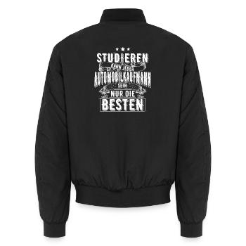 Automobilkaufmann - Unisex Bomberjacke - Schwarz - Hinten - AI Model Male 185 light (185cm)