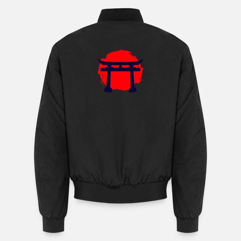 A Temple In A Red Sunset Unisex Bomber Jacket