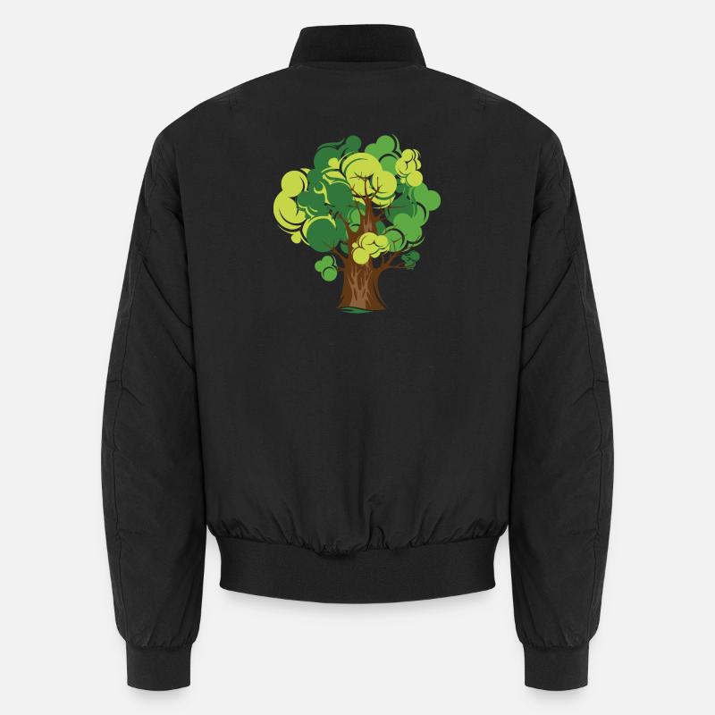 tree nature nature bio illustration forest forests Unisex Bomber Jacket