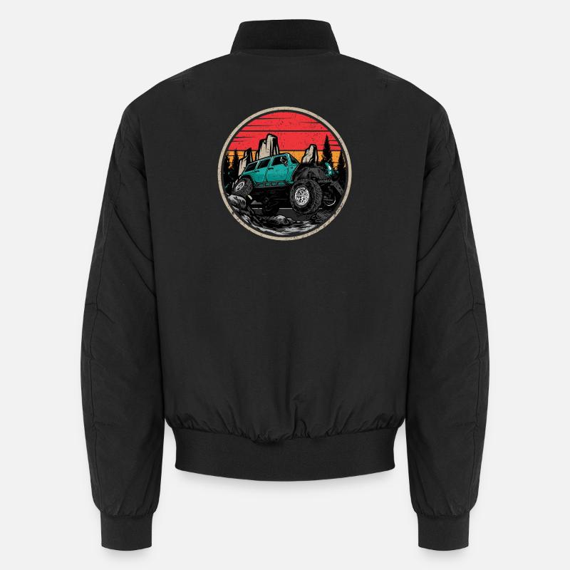 Sunset Trail Off-Road Jeep - Unisex Bomber Jacket - black