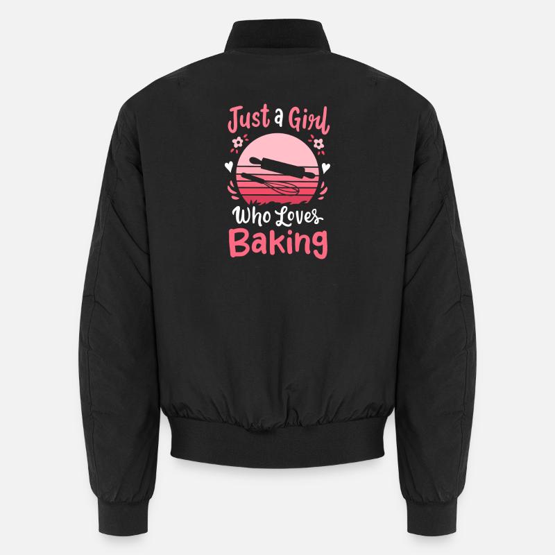 Backen Bäcker Retro - Unisex Bomberjacke - Schwarz