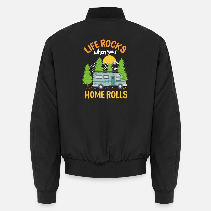 Wohnmobil Camping Camper - Unisex Bomberjacke - Schwarz
