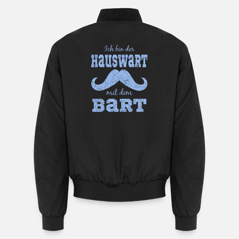 Lustiges Bart Motiv - Unisex Bomberjacke - Schwarz