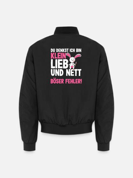 Böses Hasi Klein Lieb Und Nett Halloween Kostüm - Unisex Bomberjacke - Schwarz