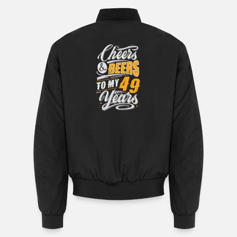 49th birthday beer - Unisex Bomber Jacket - black