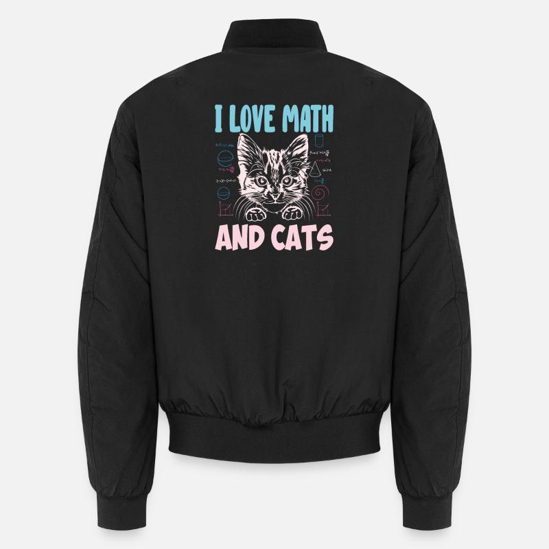 Math Kitty Cat J’adore Math et chats Professeur de mathématiques Bomber unisexe