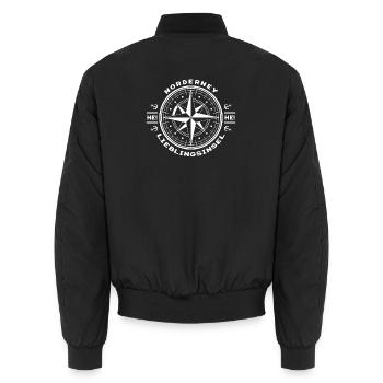 Norderney - Meine Lieblingsinsel - Unisex Bomberjacke - Schwarz - Hinten - AI Model Male 185 light (185cm)