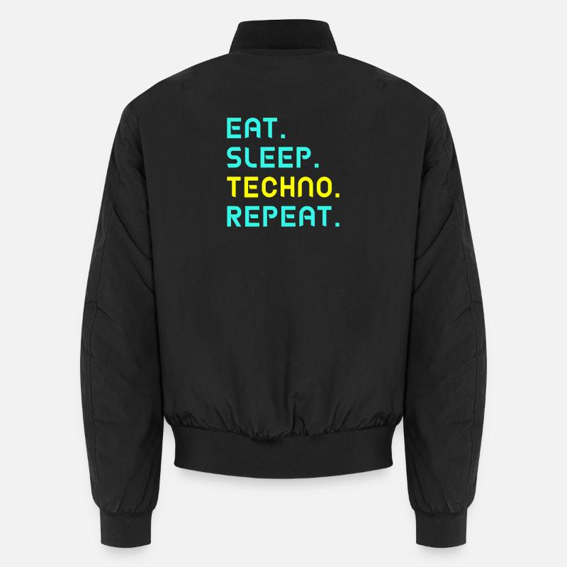 Eat. Sleep. Techno. Repeat. - Unisex Bomberjacke - Schwarz