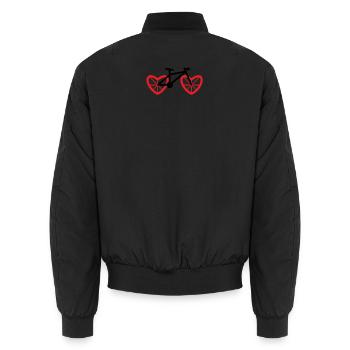 Fahrrad Herz Rad - Unisex Bomberjacke - Schwarz - Hinten - AI Model Male 185 light (185cm)