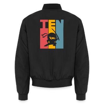 Ninja 10. Geburtstag Kinder - Unisex Bomberjacke - Schwarz - Hinten - AI Model Male 185 light (185cm)