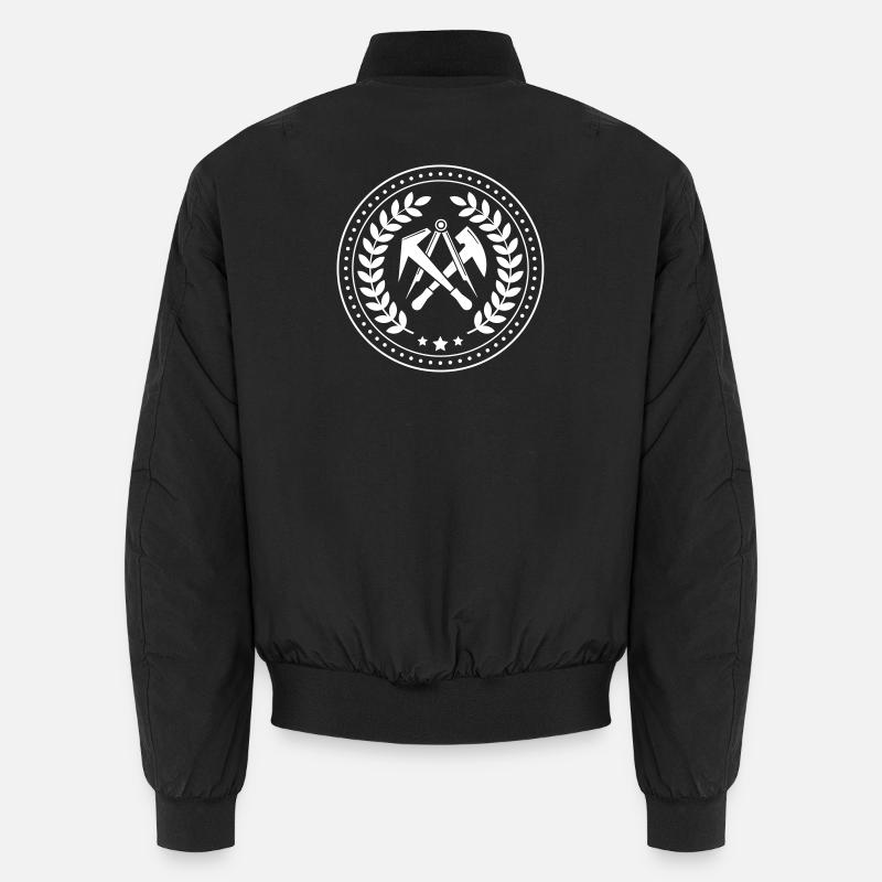 Zunftzeichen Dachdecker mit Lorbeerkranz - Unisex Bomberjacke - Schwarz
