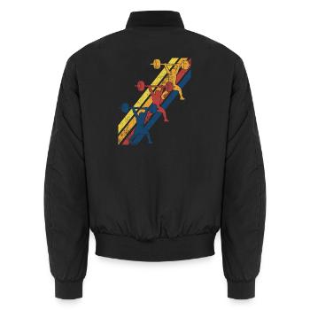 Gewichtheben Gewichtheber - Unisex Bomberjacke - Schwarz - Hinten - AI Model Male 185 light (185cm)