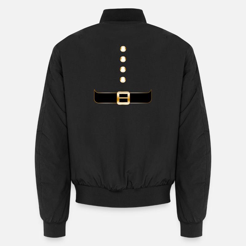 Golden Belt Minimal Line Art - Unisex Bomber Jacket - black
