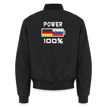 Deutschland und Slowenien Power 100% - Unisex Bomberjacke - Schwarz - Hinten - AI Model Male 185 light (185cm)