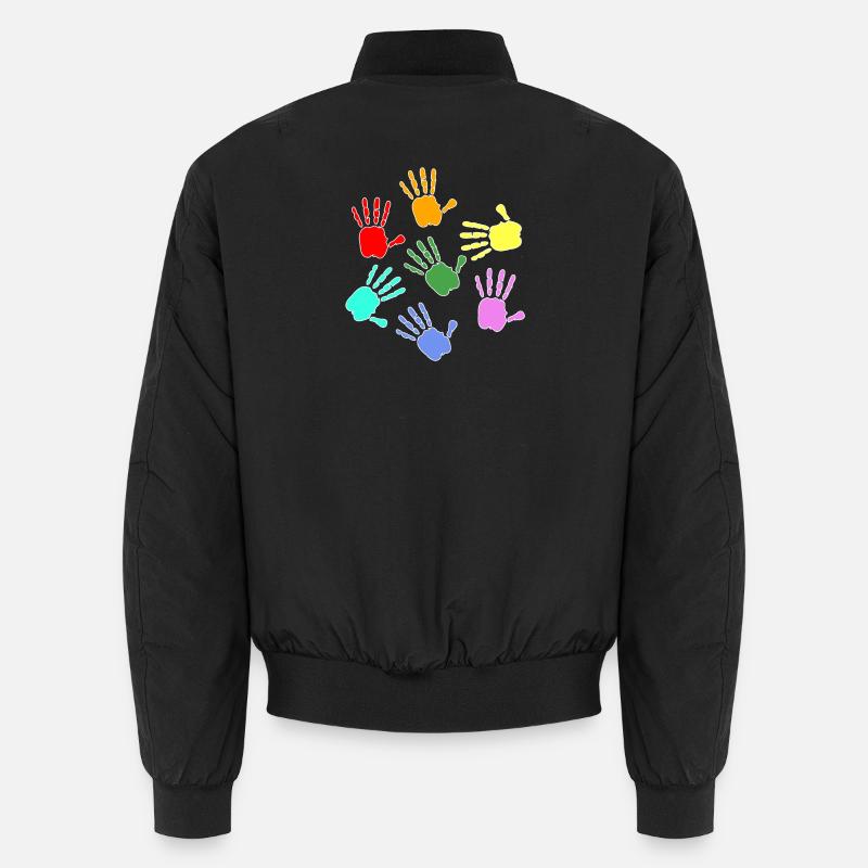 Peindre les mains des enfants - Bomber unisexe - noir