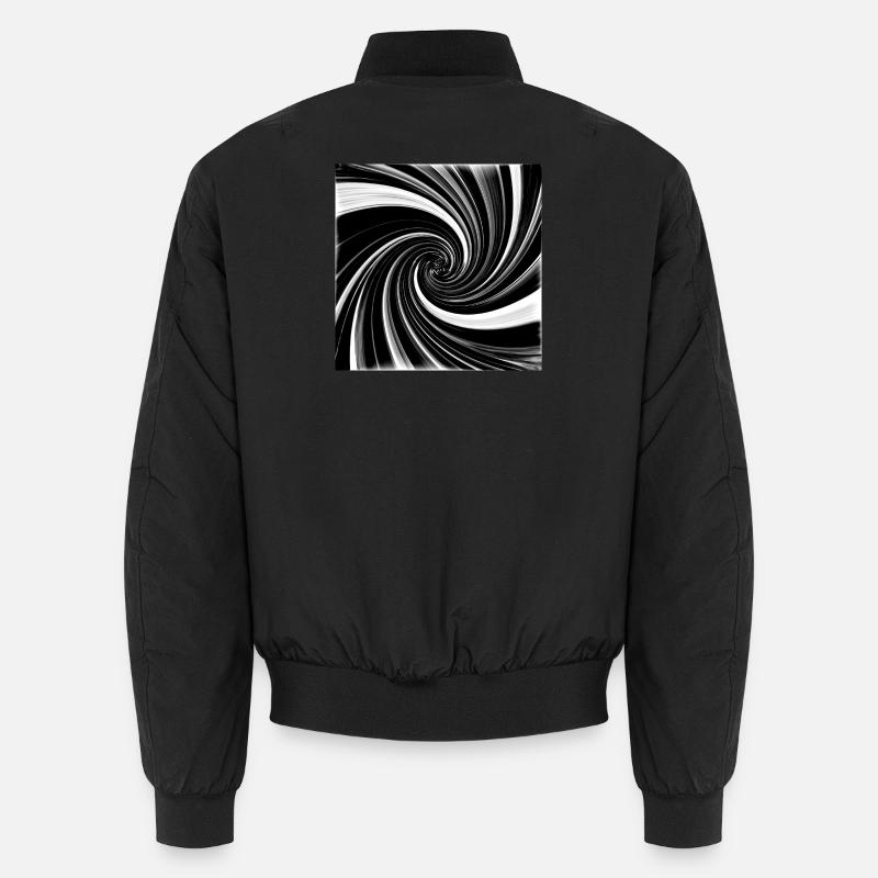 Black and white vortex - Unisex Bomber Jacket - black