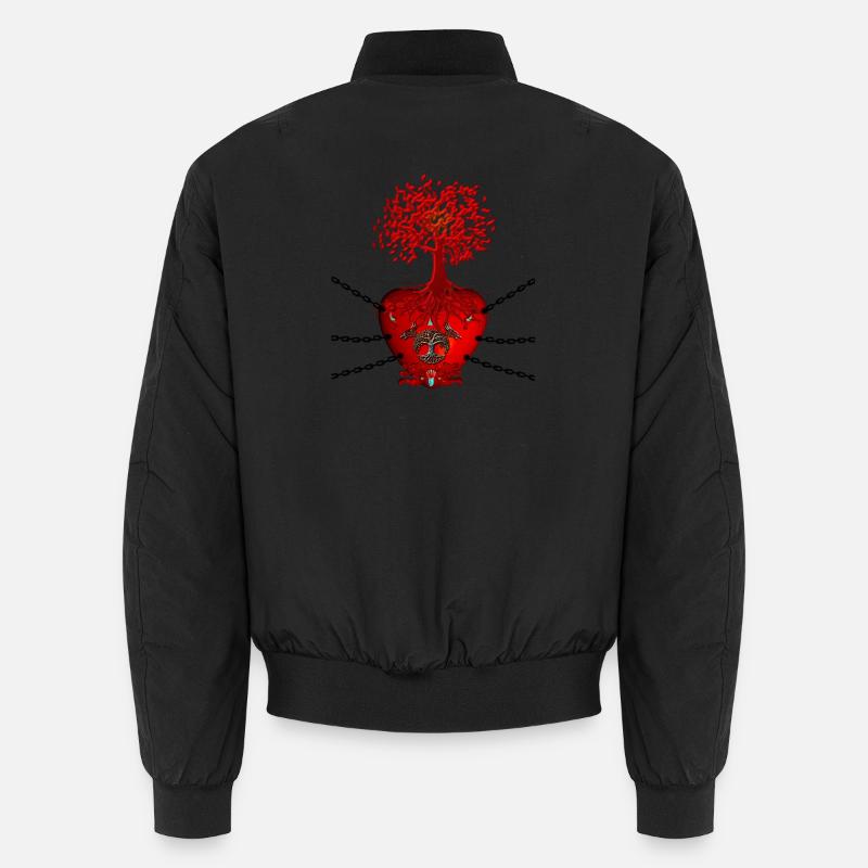 Stunning heart with Celtic tree - Unisex Bomber Jacket - black