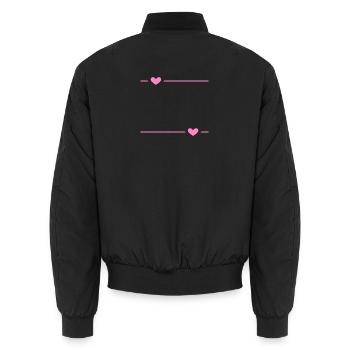 Ornement de stroke de cœur de ligne - Bomber unisexe - noir - Dos - AI Model Male 185 light (185cm)