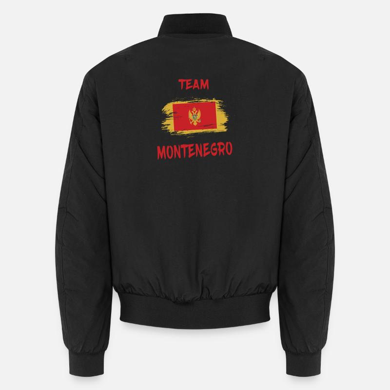 Team Montenegro Flaggen Design / Geschenkidee - Unisex Bomberjacke - Schwarz