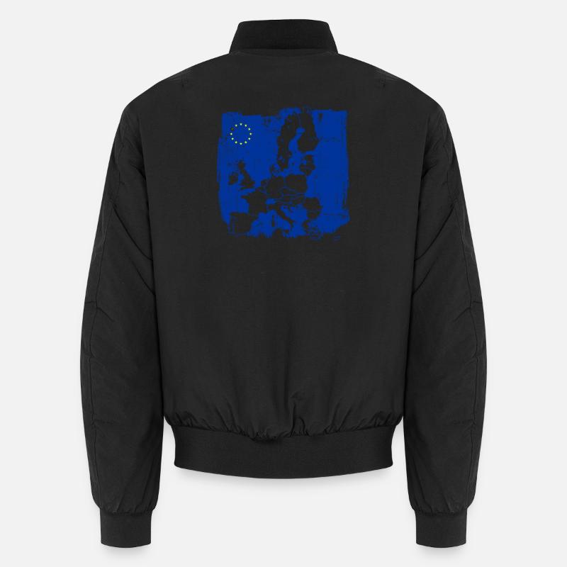 Blue Europe Map Silhouette Unisex Bomber Jacket