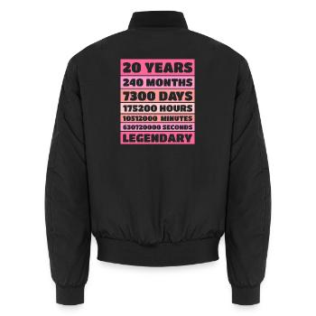 20 ans légendaire - Anniversaire, Anniversaire, Entreprise - Bomber unisexe - noir - Dos - AI Model Male 185 light (185cm)