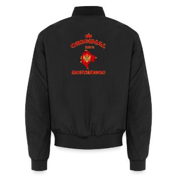 Drapeau du Monténégro original 100% - Bomber unisexe - noir - Dos - AI Model Male 185 light (185cm)