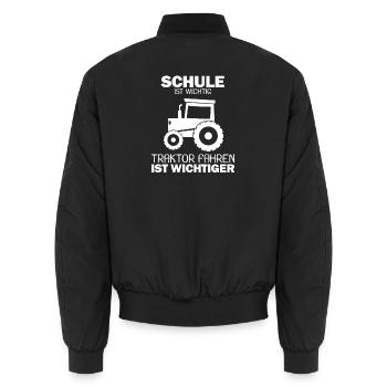 Traktor Spruch Geschenk - Unisex Bomberjacke - Schwarz - Hinten - AI Model Male 185 light (185cm)