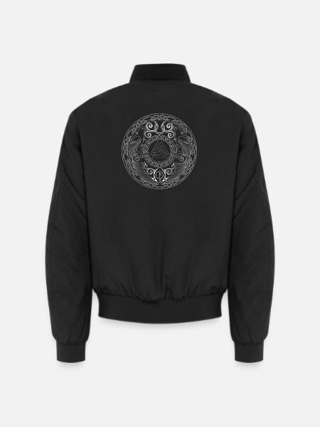 Mandala runique à triade centrale - Bomber unisexe - noir