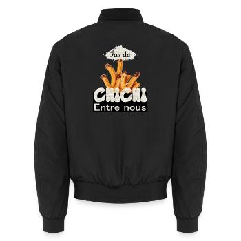 Pas de chichi entre nous - Bomber unisexe - noir - Dos - AI Model Male 185 light (185cm)