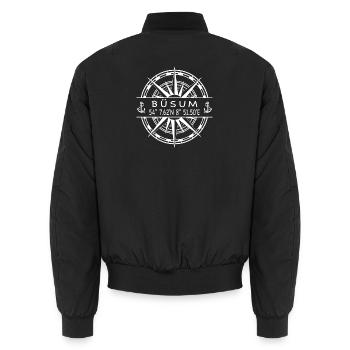 Büsum - Unisex Bomberjacke - Schwarz - Hinten - AI Model Male 185 light (185cm)