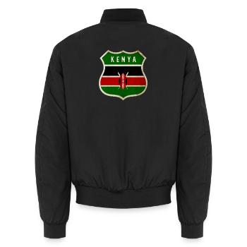 Drapeau armoiries du Kenya - Bomber unisexe - noir - Dos - AI Model Male 185 light (185cm)