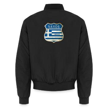 Naxos Grèce Armoiries Drapeaux Design - Bomber unisexe - noir - Dos - AI Model Male 185 light (185cm)