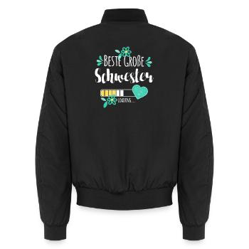 Beste Große Schwester Loading - Unisex Bomberjacke - Schwarz - Hinten - AI Model Male 185 light (185cm)