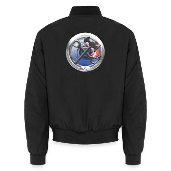 Artisanat Chauffage Eau Emblème Sanitaire - Bomber unisexe - noir - Dos - AI Model Male 185 light (185cm)
