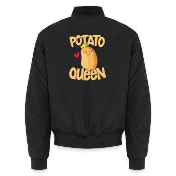 Potato queen - Unisex Bomberjacke - Schwarz - Hinten - AI Model Male 185 light (185cm)