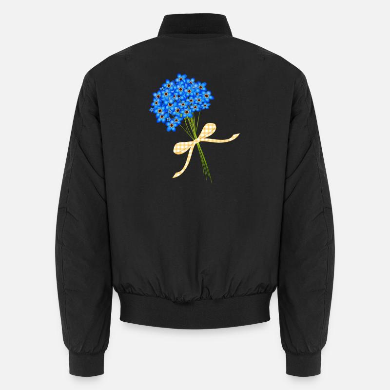 delicate forget-me-not bouquets - Unisex Bomber Jacket - black