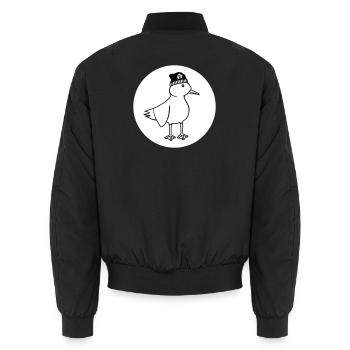 Seagull Anarchy – Vilain Maritime Hipster Art côtier - Bomber unisexe - noir - Dos - AI Model Male 185 light (185cm)