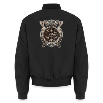 Bouclier Runique Nordique - Bomber unisexe - noir - Dos - AI Model Male 185 light (185cm)