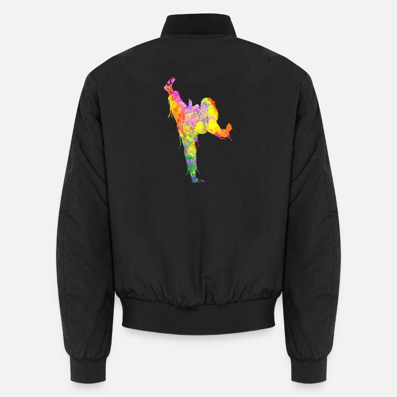 Tae Kwon Do Karaté Silhouette Colorée pour Filles Bomber unisexe