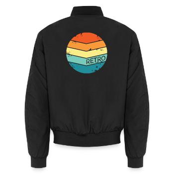 Symbole rétro Cercle Cercles Logo Symboles Classique - Bomber unisexe - noir - Dos - AI Model Male 185 light (185cm)