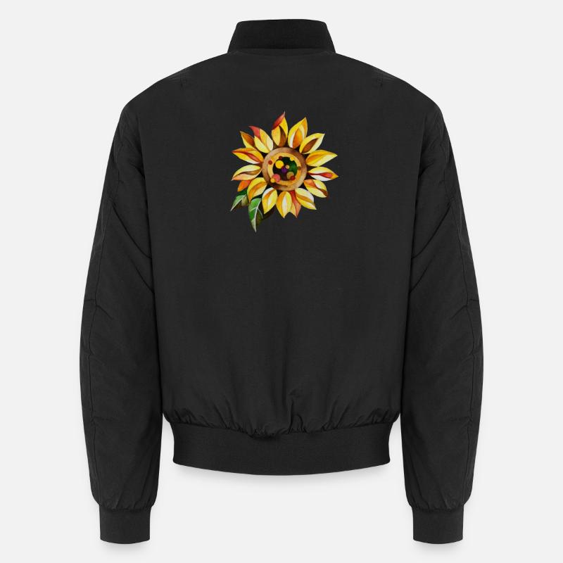 Sonnenblume - Unisex Bomberjacke - Schwarz