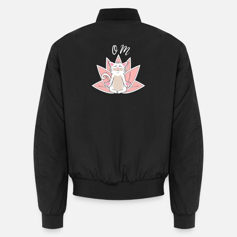 Yoga Chat Méditation Chat Blanc Chat Cadeau Bomber unisexe