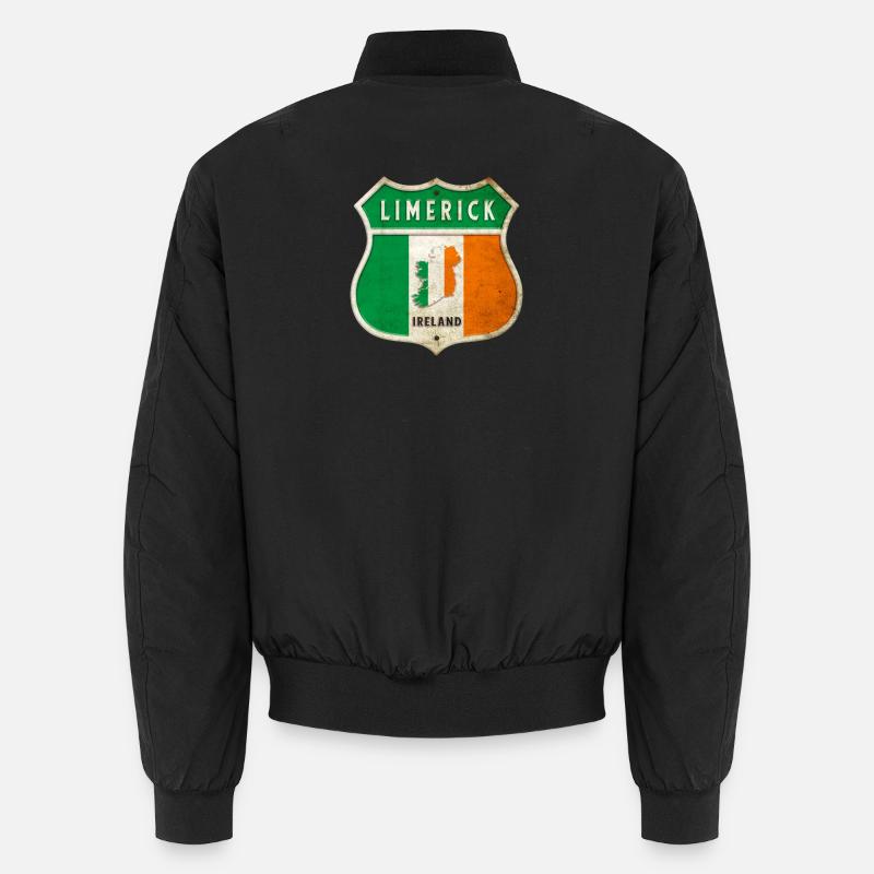 Limerick Irlande Armoiries Drapeaux Design Bomber unisexe